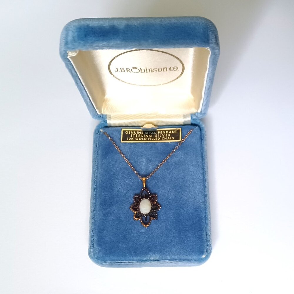 JB Robinson Opal Pendant Necklace with 12K Gold Filled 15 inch chain.
